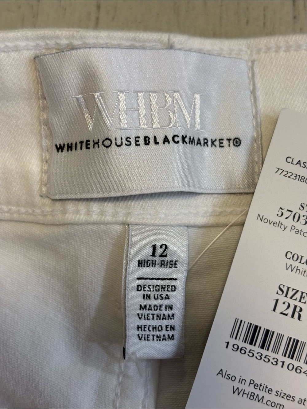 NWT White House Black Market Women’s White High-Rise Skinny Jeans SZ 12 $110 - Picture 8 of 14